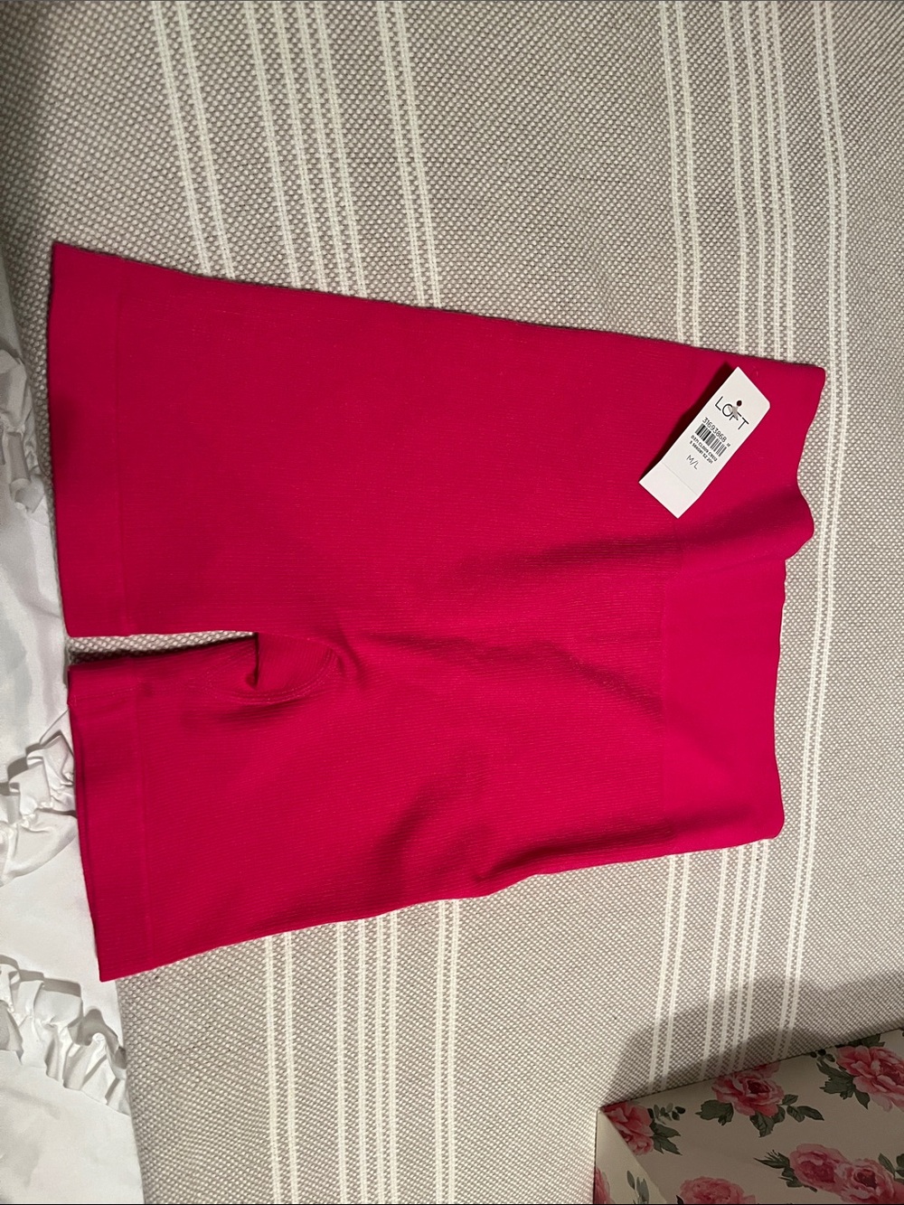 NWT LOFT Pink Ribbed Bike Short